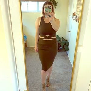 Olive Green Midi Dress